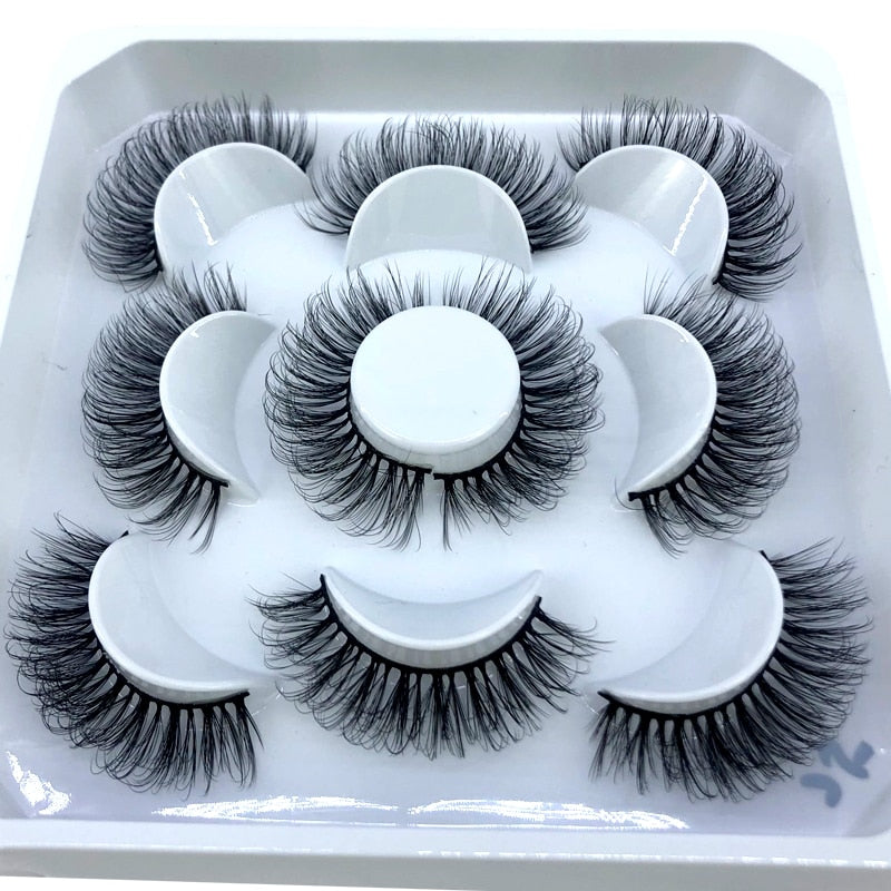 5 pairs 8-25mm natural 3D false eyelashes fake lashes makeup kit Mink Lashes extension mink eyelashes maquiagem