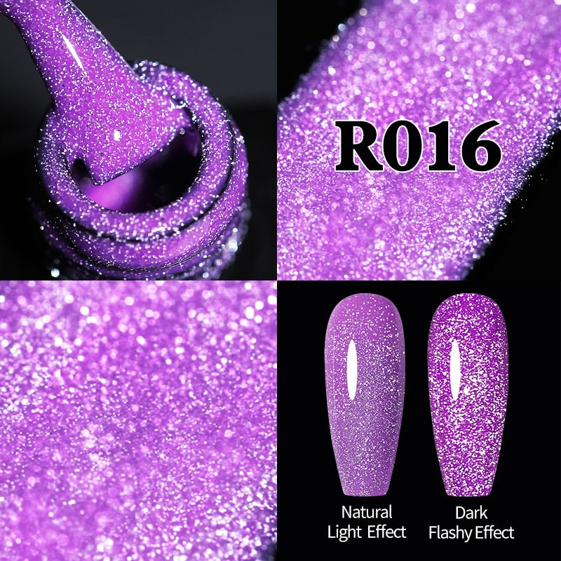 Sparkling Gel Nail Polish Reflective Glitter Nail Gel Semi Permanent Nail Art Varnish For Manicures Need Base Top Coat