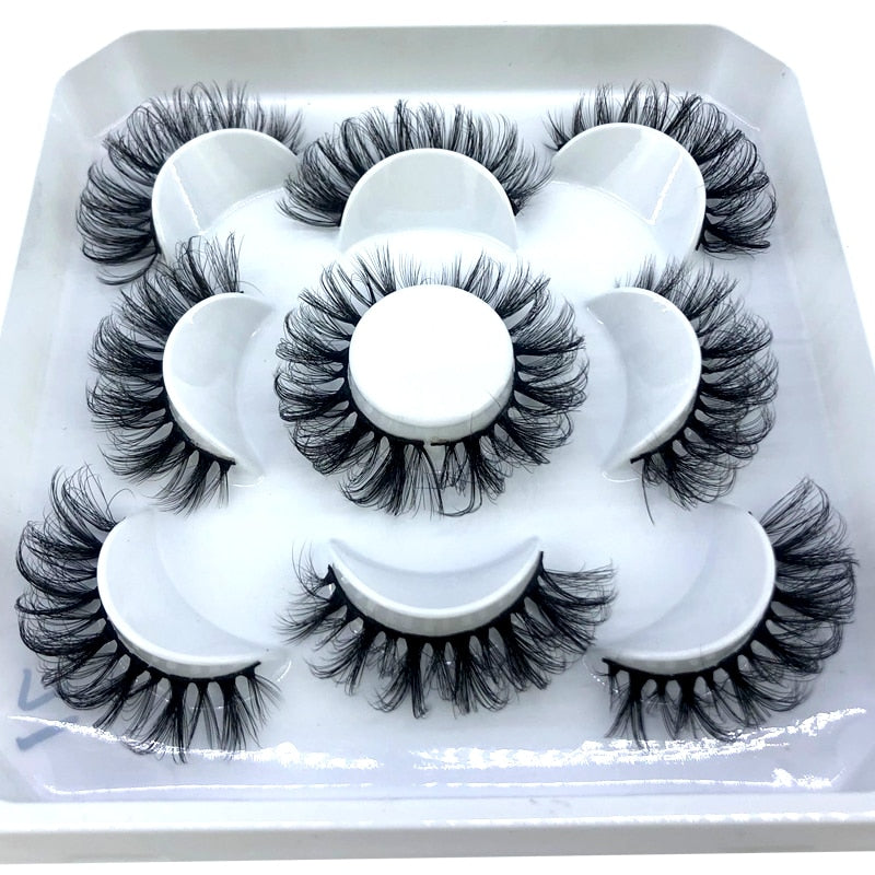 5 pairs 8-25mm natural 3D false eyelashes fake lashes makeup kit Mink Lashes extension mink eyelashes maquiagem