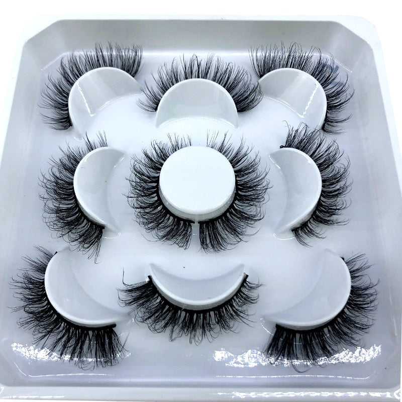 5 pairs 8-25mm natural 3D false eyelashes fake lashes makeup kit Mink Lashes extension mink eyelashes maquiagem