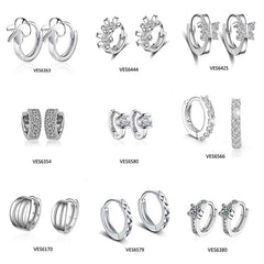 Silver Color  Prevent Allergy Small Stud Earring for Women Wedding Couple Trendy Geometric Handmade Paety Jewelry