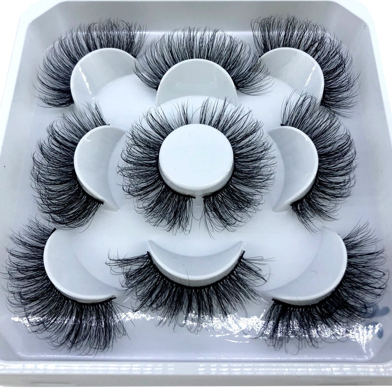 5 pairs 8-25mm natural 3D false eyelashes fake lashes makeup kit Mink Lashes extension mink eyelashes maquiagem