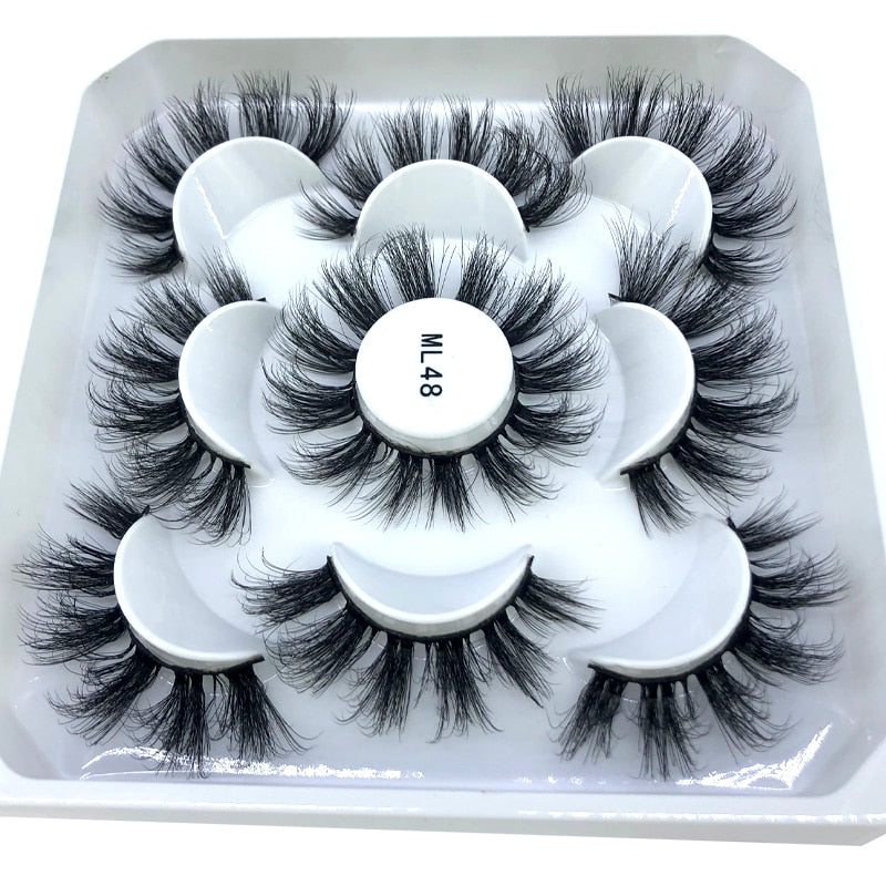 5 pairs 8-25mm natural 3D false eyelashes fake lashes makeup kit Mink Lashes extension mink eyelashes maquiagem