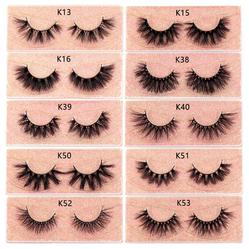 Makeup Eyelashes 3D Mink Lashes Fluffy Soft Wispy Natural Cross Lash Extension Reusable Fake Lashes Mink False Eyelashes