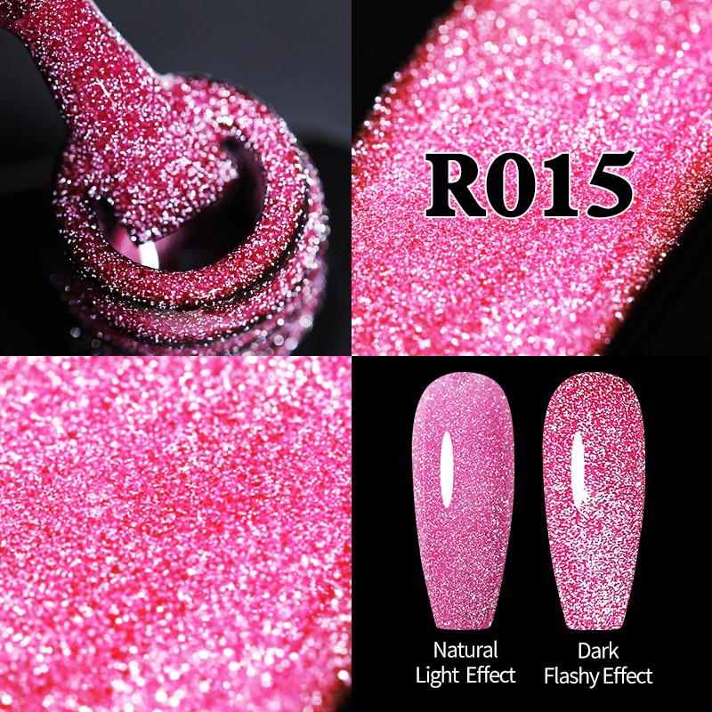 Sparkling Gel Nail Polish Reflective Glitter Nail Gel Semi Permanent Nail Art Varnish For Manicures Need Base Top Coat