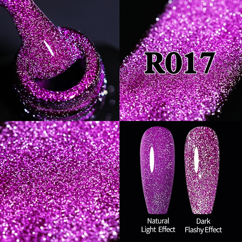 Sparkling Gel Nail Polish Reflective Glitter Nail Gel Semi Permanent Nail Art Varnish For Manicures Need Base Top Coat