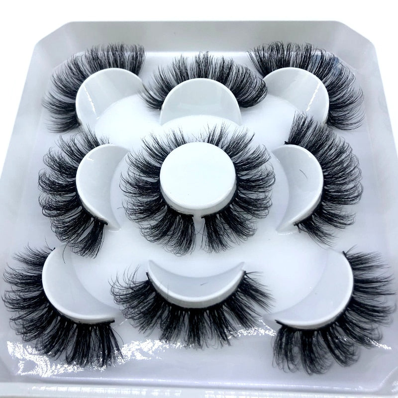 5 pairs 8-25mm natural 3D false eyelashes fake lashes makeup kit Mink Lashes extension mink eyelashes maquiagem