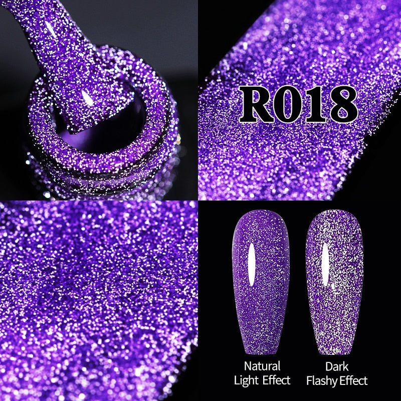 Sparkling Gel Nail Polish Reflective Glitter Nail Gel Semi Permanent Nail Art Varnish For Manicures Need Base Top Coat