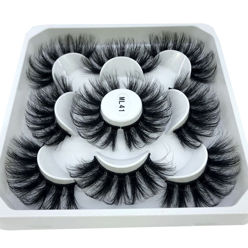 5 pairs 8-25mm natural 3D false eyelashes fake lashes makeup kit Mink Lashes extension mink eyelashes maquiagem