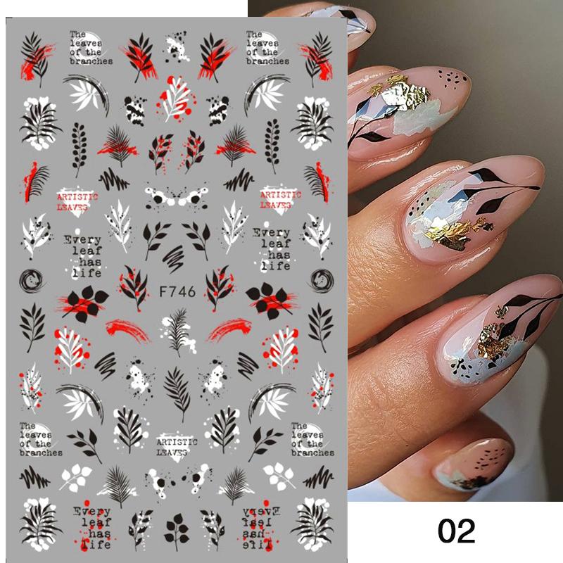 1PC Heart Love Design 3D Nail Sticker English Letter stickers Face Pattern Trasnfer Sliders Valentine&#39;s Day Nail Art Decoration