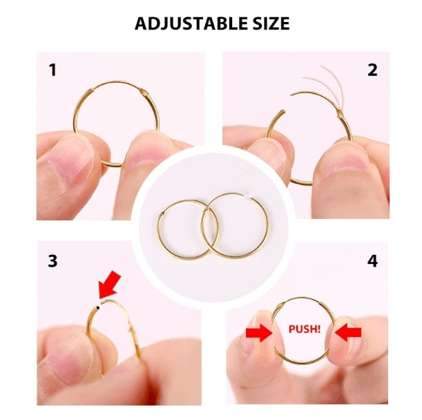 1 Pair Small Hoop Earrings 925 Sterling Silver Circle Pendientes Hoop Earrings for Women Arete Earring Ear Bone Buckle