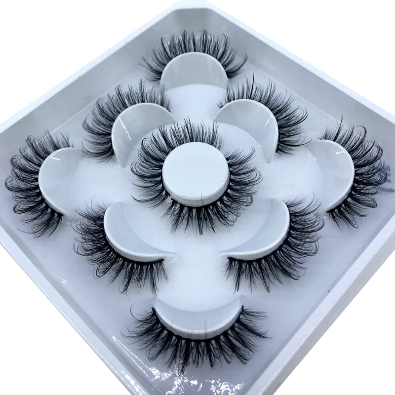 5 pairs 8-25mm natural 3D false eyelashes fake lashes makeup kit Mink Lashes extension mink eyelashes maquiagem