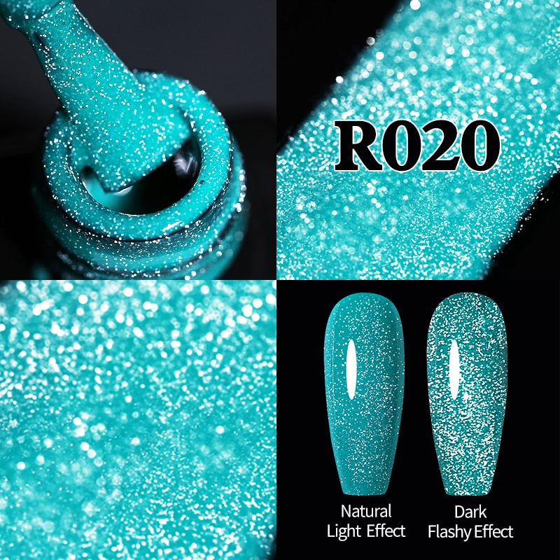 Sparkling Gel Nail Polish Reflective Glitter Nail Gel Semi Permanent Nail Art Varnish For Manicures Need Base Top Coat