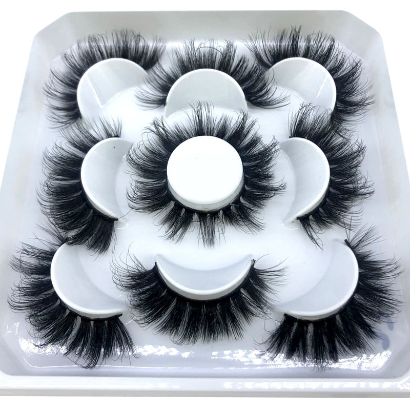 5 pairs 8-25mm natural 3D false eyelashes fake lashes makeup kit Mink Lashes extension mink eyelashes maquiagem