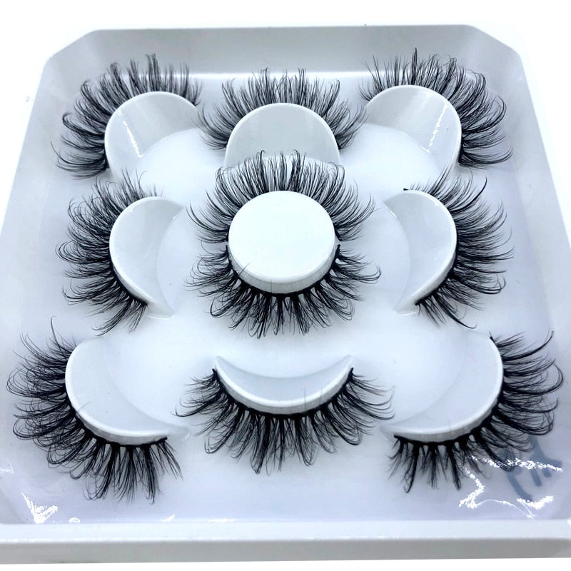 5 pairs 8-25mm natural 3D false eyelashes fake lashes makeup kit Mink Lashes extension mink eyelashes maquiagem