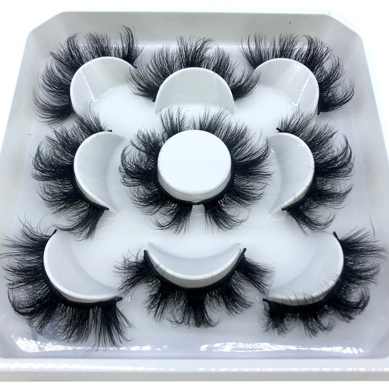 5 pairs 8-25mm natural 3D false eyelashes fake lashes makeup kit Mink Lashes extension mink eyelashes maquiagem