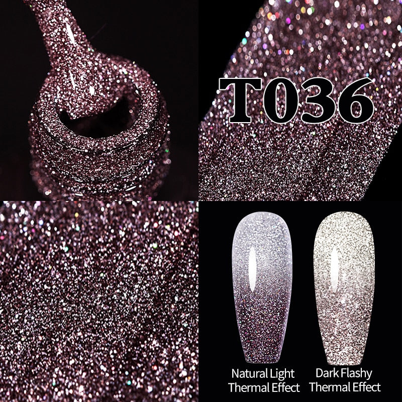 Sparkling Gel Nail Polish Reflective Glitter Nail Gel Semi Permanent Nail Art Varnish For Manicures Need Base Top Coat