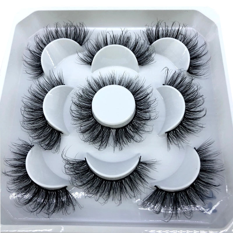 5 pairs 8-25mm natural 3D false eyelashes fake lashes makeup kit Mink Lashes extension mink eyelashes maquiagem