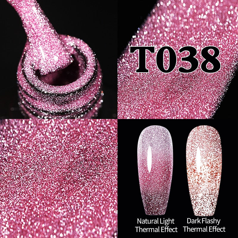 Sparkling Gel Nail Polish Reflective Glitter Nail Gel Semi Permanent Nail Art Varnish For Manicures Need Base Top Coat