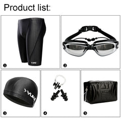 Swimming Shorts Waterproof Competition Swim Equipment Goggles with Ear-plug Cap Case Trunks Briefs Swimwear Half Pants