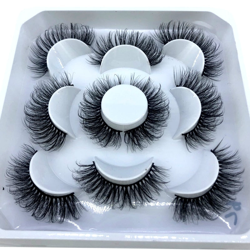 5 pairs 8-25mm natural 3D false eyelashes fake lashes makeup kit Mink Lashes extension mink eyelashes maquiagem