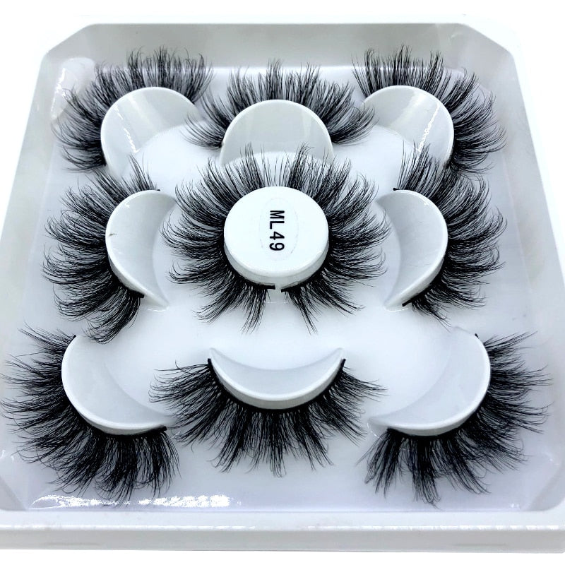 5 pairs 8-25mm natural 3D false eyelashes fake lashes makeup kit Mink Lashes extension mink eyelashes maquiagem