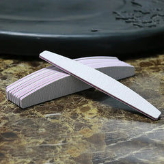 Nail File Buffer 100/180 Grit Half Moon Double Side Sandpaper Nail Sanding Grinding Gel Nail Polish Nail Manicure Tool