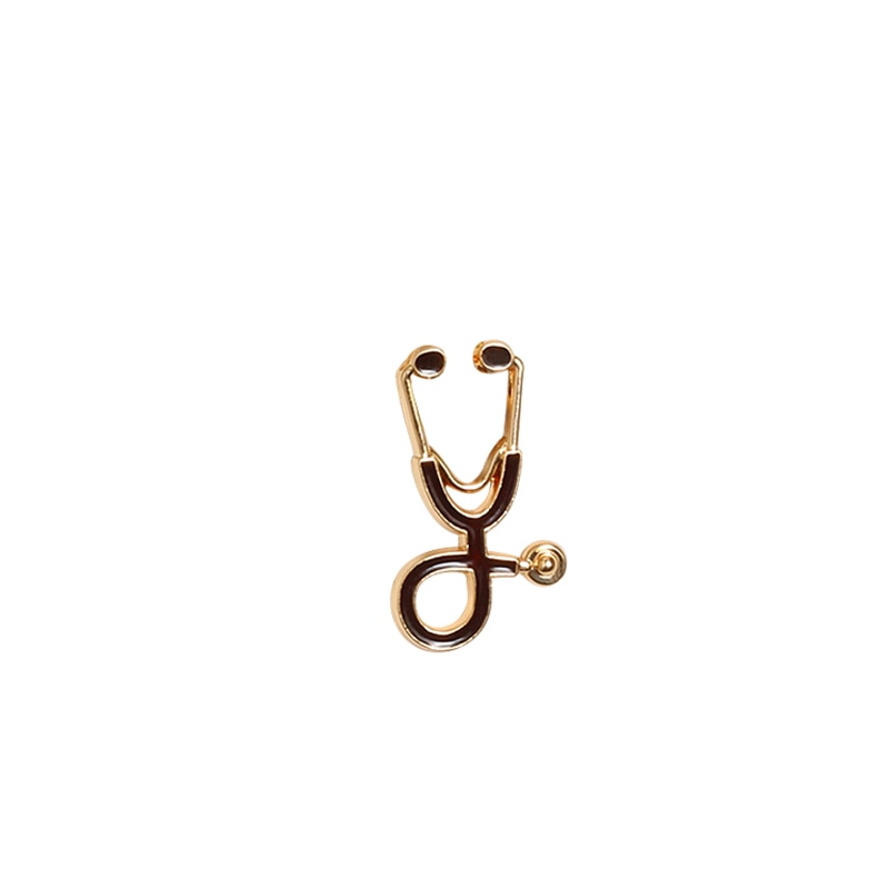 Mini Stethoscope Brooches Pins Jackets Coat Lapel Pin Bag Button Collar Badges Gifts Medical Jewelry