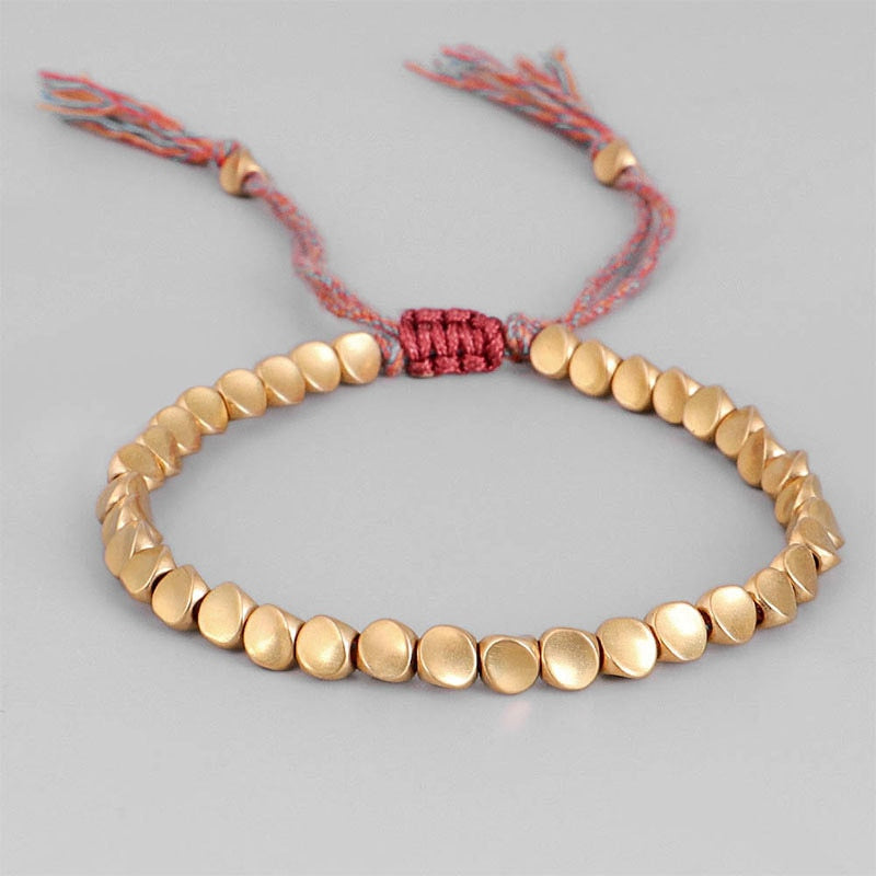 Handmade Tibetan Buddhist Bracelets On Hand Braided Copper Beads Lucky Rope Bracelet &amp; Bangles For Women Men Dropshiping