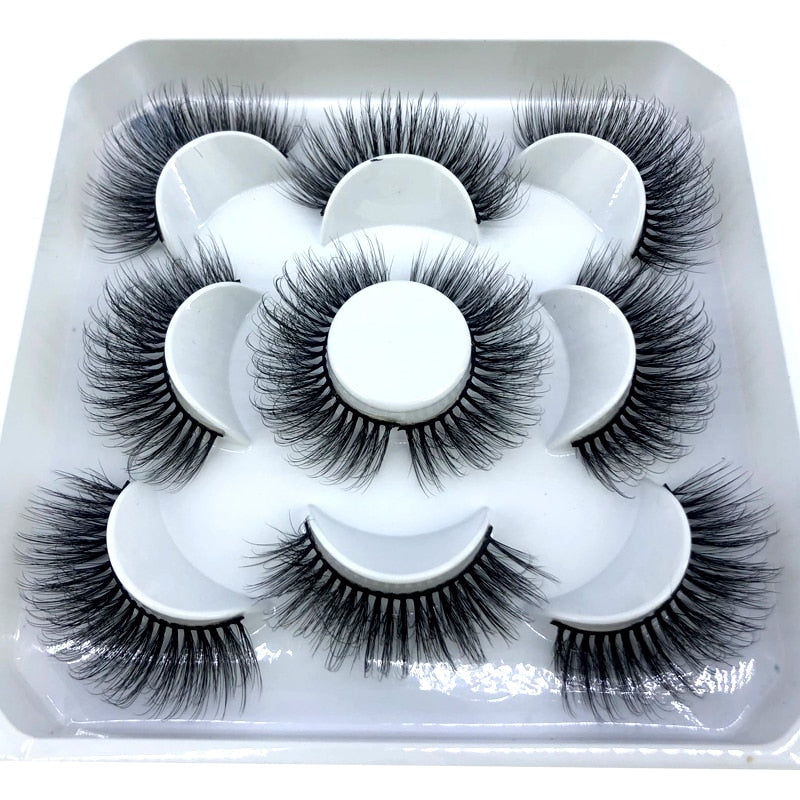 5 pairs 8-25mm natural 3D false eyelashes fake lashes makeup kit Mink Lashes extension mink eyelashes maquiagem