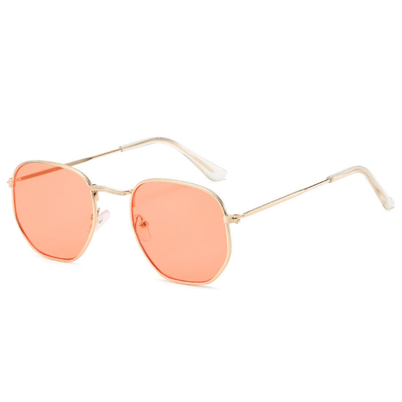 Metal Square Sunglasses Woman Vintage Sun Glasses Female Fashion Brand Mirror Eyeglasses Colored Lenses Designer Gafas De Sol