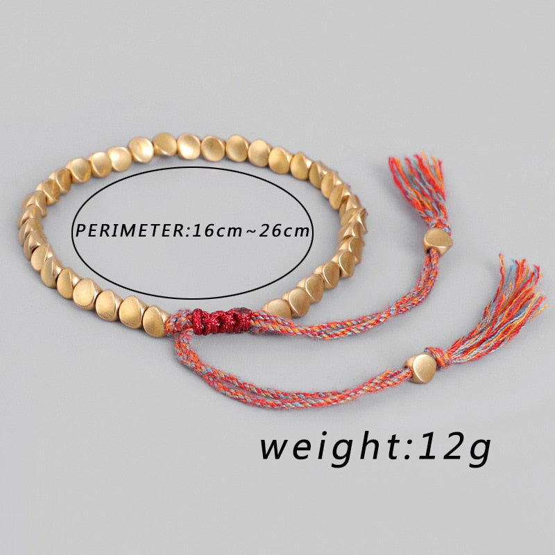 Handmade Tibetan Buddhist Bracelets On Hand Braided Copper Beads Lucky Rope Bracelet &amp; Bangles For Women Men Dropshiping