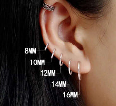 1 Pair Small Hoop Earrings 925 Sterling Silver Circle Pendientes Hoop Earrings for Women Arete Earring Ear Bone Buckle