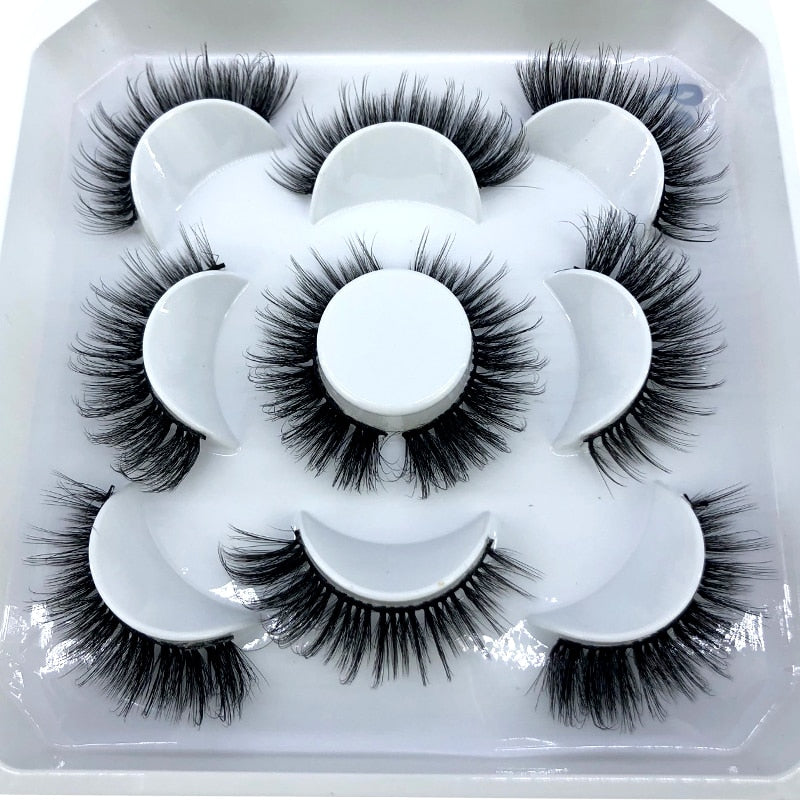 5 pairs 8-25mm natural 3D false eyelashes fake lashes makeup kit Mink Lashes extension mink eyelashes maquiagem