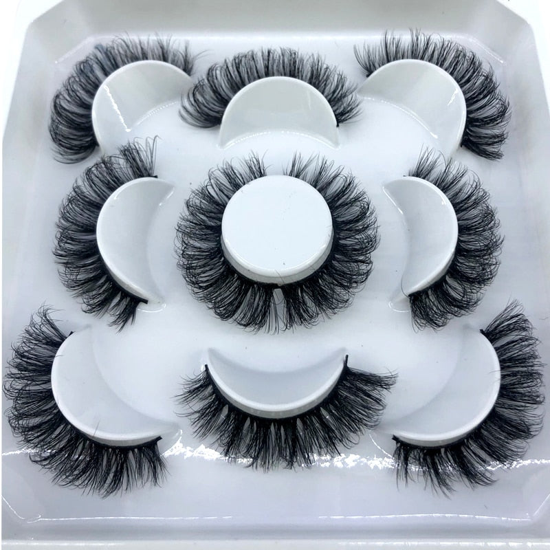 5 pairs 8-25mm natural 3D false eyelashes fake lashes makeup kit Mink Lashes extension mink eyelashes maquiagem