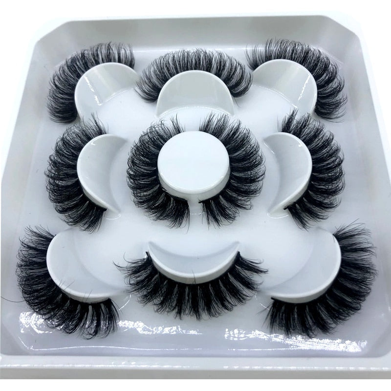 5 pairs 8-25mm natural 3D false eyelashes fake lashes makeup kit Mink Lashes extension mink eyelashes maquiagem