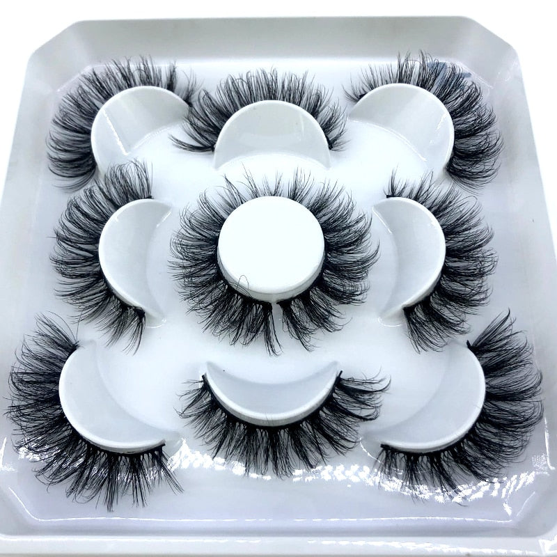 5 pairs 8-25mm natural 3D false eyelashes fake lashes makeup kit Mink Lashes extension mink eyelashes maquiagem