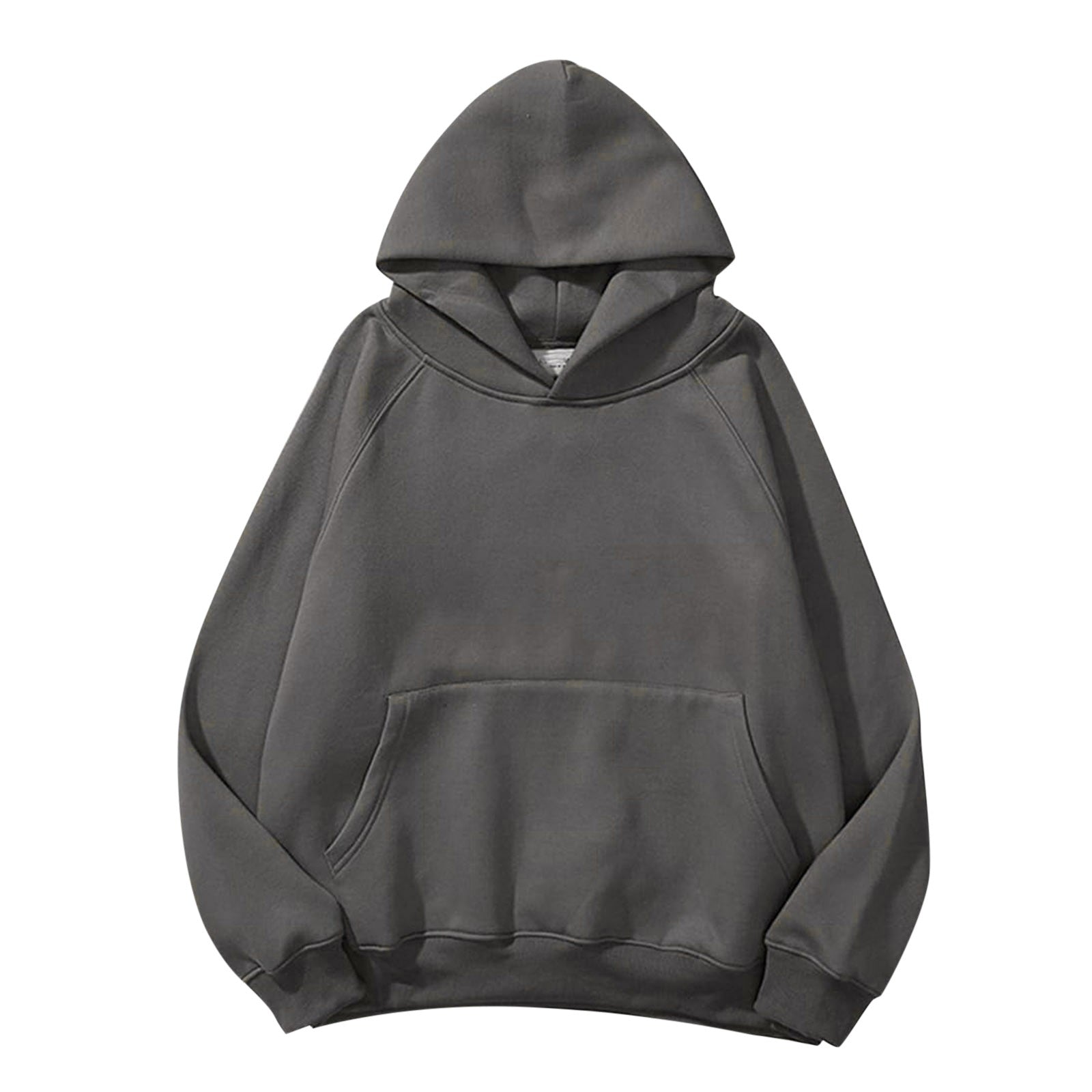 2024 New Streetwear Hoodie Solid Color Basic Fleece Loose Black Hoodie Long Sleeve Pocket Sweatshirt For Women Hoodies