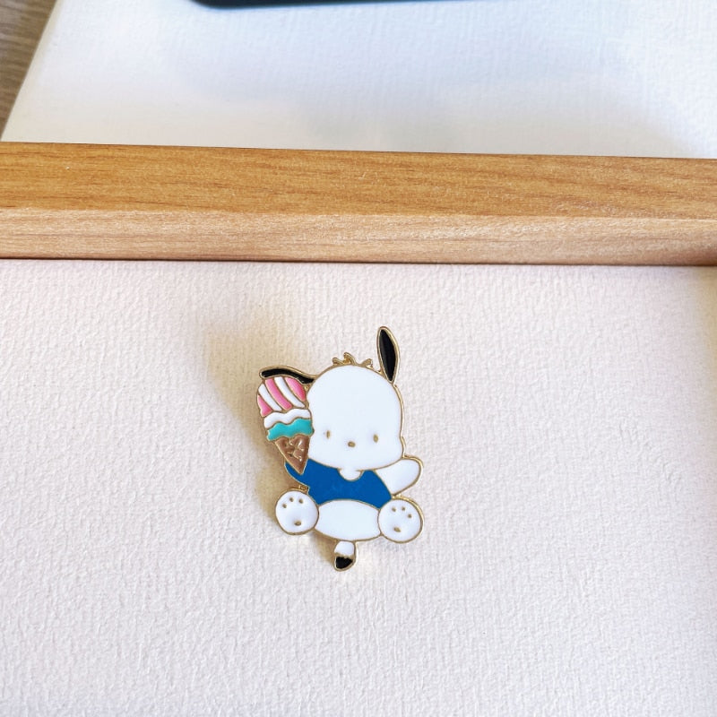 Sanrio Hello Kitty Cinnamon My Melody Lapel Pins for Backpack Anime Brooches Collar Jeans Jacket Fashion Jewelry Accessories