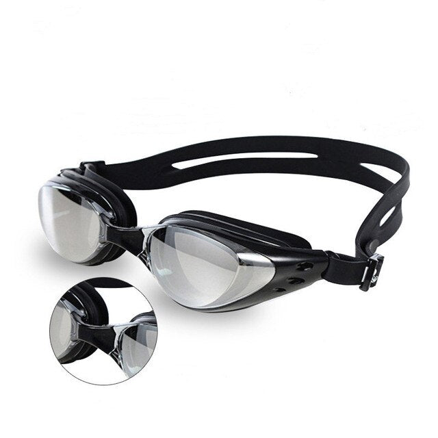 Professional Adult Swim Goggles Waterproof Fog-proof Racing Goggles Men Women Cool Silver Plated Swimming Equip Wholesale