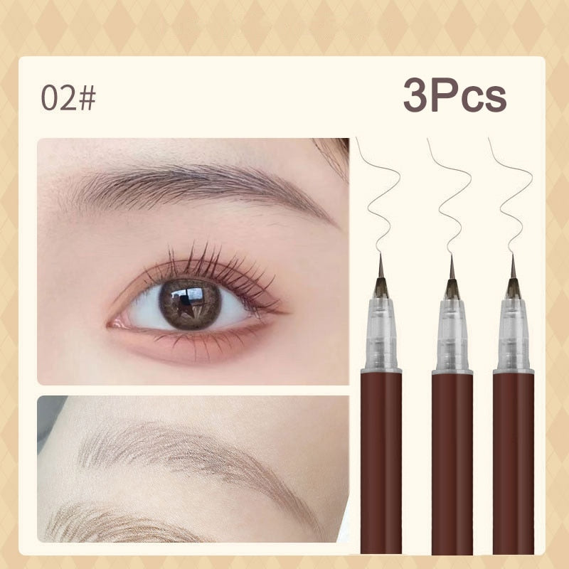 0.01mm Ultra Fine Eyebrows Pencil Waterproof Sweat-proof Liquid Eyebrow Pen Long Lasting Professional Makeup Eye Cosmetics