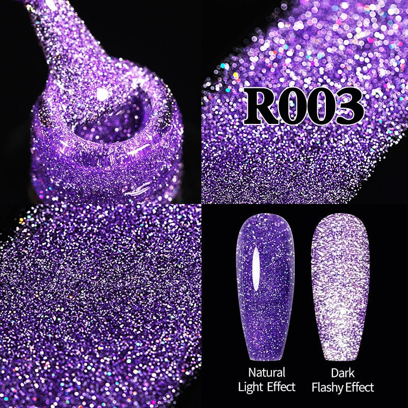 Sparkling Gel Nail Polish Reflective Glitter Nail Gel Semi Permanent Nail Art Varnish For Manicures Need Base Top Coat