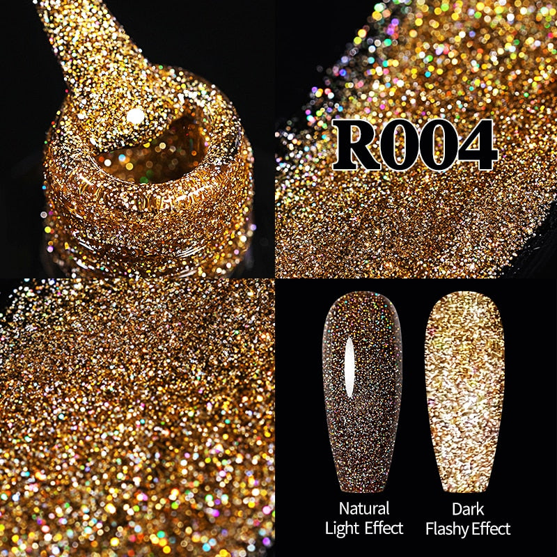 Sparkling Gel Nail Polish Reflective Glitter Nail Gel Semi Permanent Nail Art Varnish For Manicures Need Base Top Coat