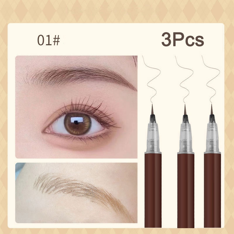 0.01mm Ultra Fine Eyebrows Pencil Waterproof Sweat-proof Liquid Eyebrow Pen Long Lasting Professional Makeup Eye Cosmetics