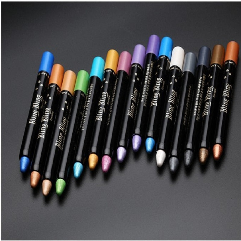 Pearlescent Silkworm Eyeshadow Pen 15 Color Waterproof Lasting Shiny Glitter Matte Nude Eyeliner Eye Shadow Stick Makeup Tools