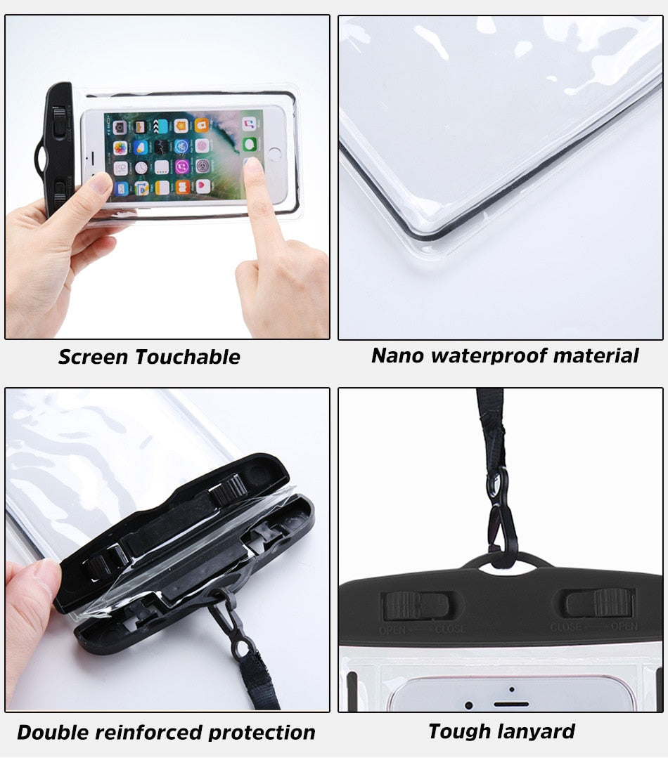 Waterproof Phone Case Drift Diving Swimming Waterproof Bag for 6inch Mobile Cover Pouch Bag Case Underwater Dry Bag Case Cover