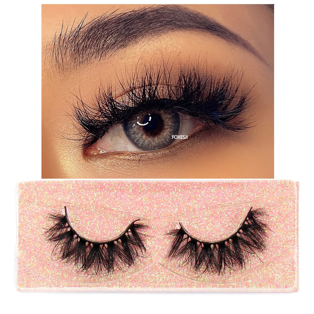 Makeup Eyelashes 3D Mink Lashes Fluffy Soft Wispy Natural Cross Lash Extension Reusable Fake Lashes Mink False Eyelashes