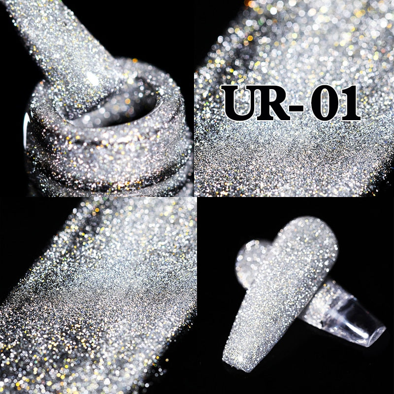 Sparkling Gel Nail Polish Reflective Glitter Nail Gel Semi Permanent Nail Art Varnish For Manicures Need Base Top Coat