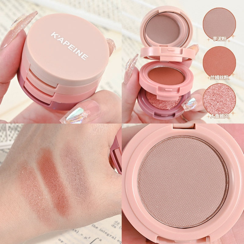 3-in-1 Makeup Palette Matte Pearlescent Eyeshadow Blush Highlighter Contouring Three-layer All-in-one Palette Brightening Skin