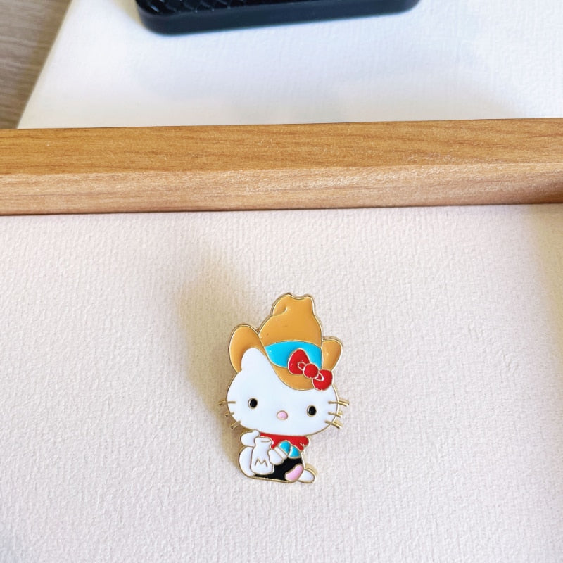 Sanrio Hello Kitty Cinnamon My Melody Lapel Pins for Backpack Anime Brooches Collar Jeans Jacket Fashion Jewelry Accessories